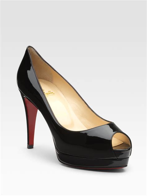 patent leather peep toe heels